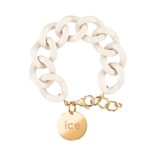 ICE - Jewellery - Chain bracelet - Almond skin - Kettenarmband mit weissfarbenen XL-Maschen für Frauen, geschlossen mit einer goldenen Medaille (020353) von ICE-WATCH