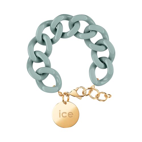 ICE - Jewellery - Chain bracelet - Lagoon green - Kettenarmband mit grünfarbenen XL-Maschen für Frauen, geschlossen mit einer goldenen Medaille (020357) von ICE-WATCH
