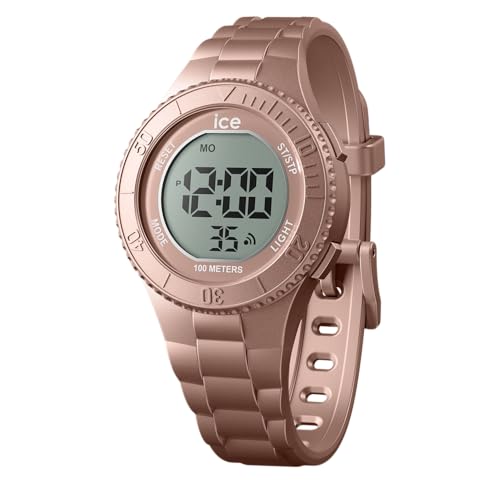 ICE-WATCH - Ice Digit Nude Metallic - Rosa Mädchenuhr mit Kunststoffarmband - 021621 (Small) von ICE-WATCH