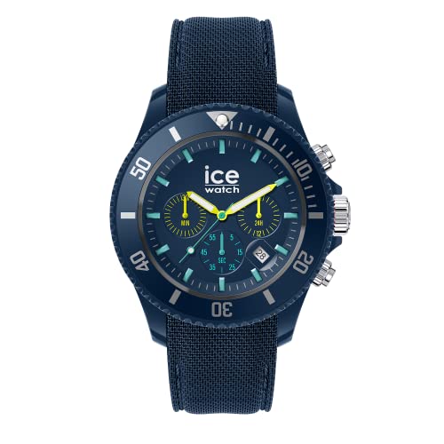 Ice-Watch - ICE chrono Blue lime - Blaue Herrenuhr mit Silikonarmband - Chrono - 020617 (Large) von ICE-WATCH