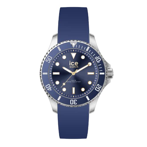 Ice-Watch - ICE steel Blue gold - Silbergraue Damenuhr mit Silikonarmband - 020368 (Small) von ICE-WATCH