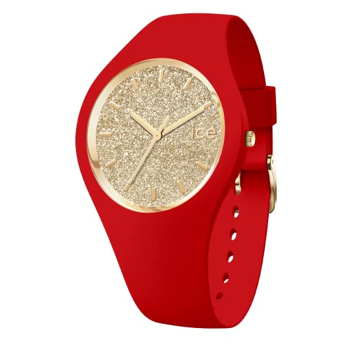 Ice-Watch - ICE glitter Red passion - Rote Damenuhr mit Silikonarmband - 021080 (Medium) von ICE-WATCH