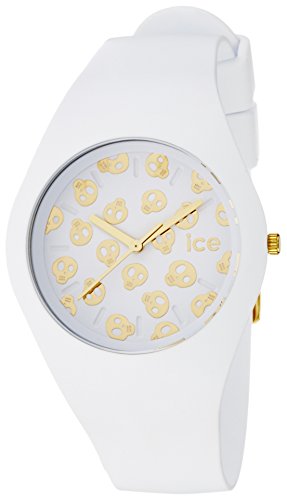 ICE-WATCH Damen - Armbanduhr Ice Skull Analog Quarz Silikon ICE.SK.WE.U.S.15 von ICE-WATCH