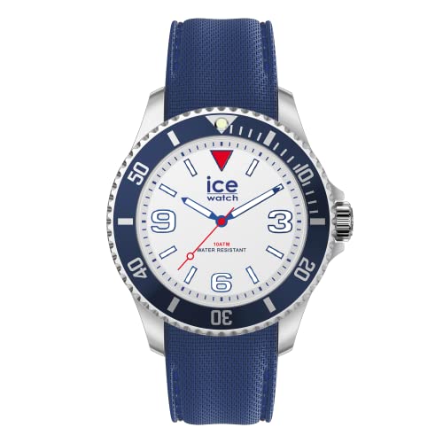 Ice-Watch - ICE steel White blue red - Blaue Herrenuhr mit Silikonarmband - 020378 (Medium) von ICE-WATCH