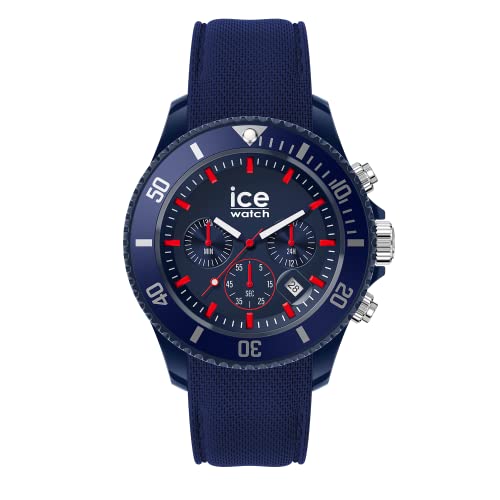 Ice-Watch - ICE chrono Blue red - Blaue Herrenuhr mit Silikonarmband - Chrono - 020622 (Large) von ICE-WATCH