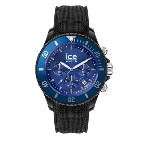 Ice-Watch - ICE chrono Black blue - Schwarze Herrenuhr mit Silikonarmband - Chrono - 020623 (Large) von ICE-WATCH