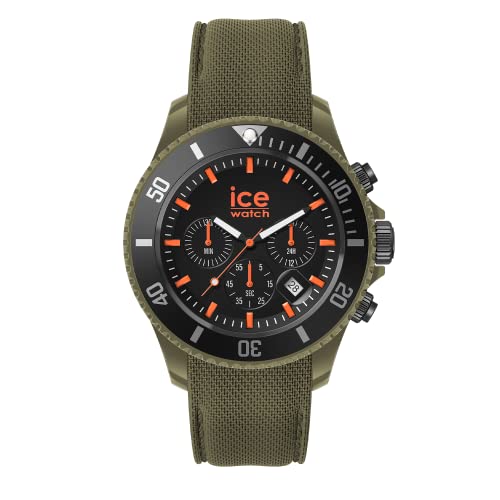 Ice-Watch - ICE chrono Khaki orange - Grüne Herrenuhr mit Silikonarmband - Chrono - 020884 (Large) von ICE-WATCH