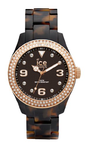 ICE-WATCH - ICE elegant Tortoise Rose-Gold - Braune Damenuhr mit Plastikarmband - 000687 (Medium) von ICE-WATCH