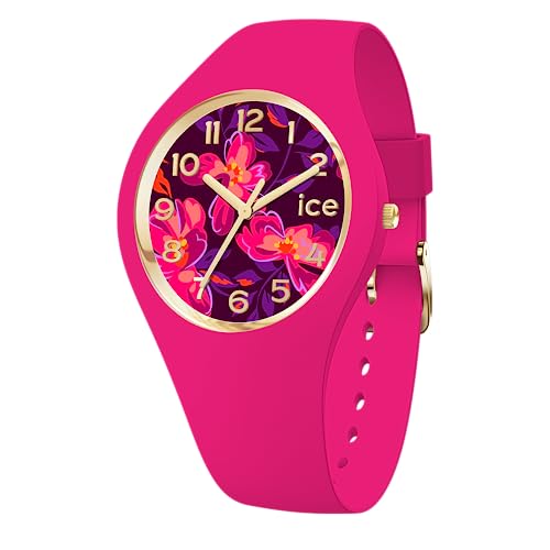 Ice-Watch - ICE flower Fuschia blossom - Rosa Damenuhr mit Silikonarmband - 021738 (Small +) von ICE-WATCH