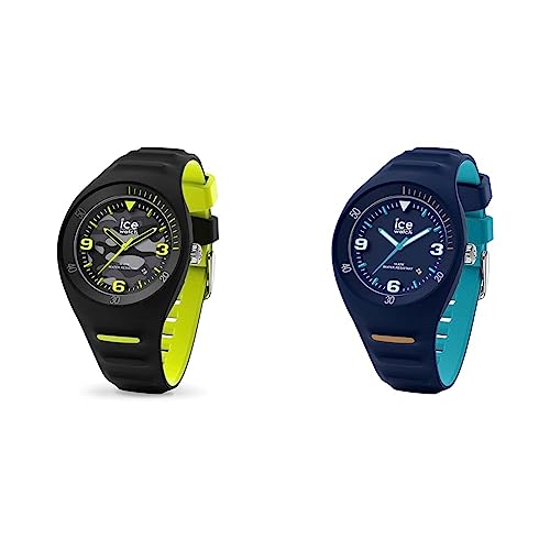 ICE-WATCH - P. Leclercq Black Army - Schwarze Herrenuhr mit Silikonarmband - 017597 (Medium) & - P. Leclercq Blue Turquoise - Blaue Herrenuhr mit Silikonarmband - 018945 (Medium) von ICE-WATCH