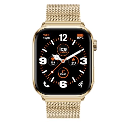 Ice-Watch - ICE smart 3.0 Gold Milanese 1.78 AMOLED GPS - Rechteckig-goldfarbene Connected Watch für Frauen und Männer mit Metallarmband - 024656 (1.78 Zoll) von ICE-WATCH