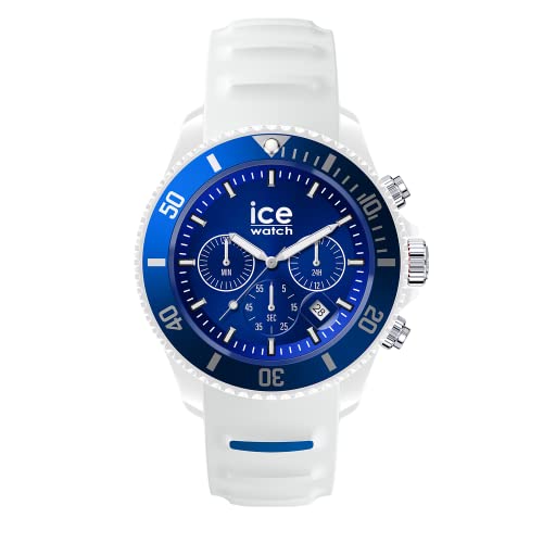 Ice-Watch - ICE chrono White blue - Weiße Herren/Unisexuhr mit Silikonarmband - Chrono - 021424 (Medium) von ICE-WATCH