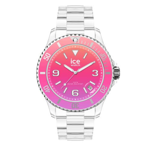 Ice-Watch - ICE clear sunset Pink - Mehrfarbige Damenuhr mit Plastikarmband - 021440 (Small) von ICE-WATCH