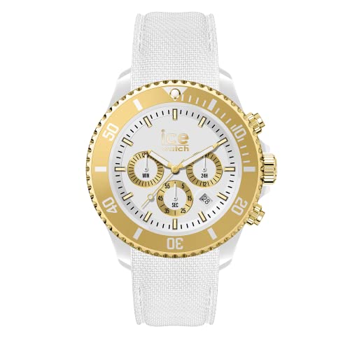 Ice-Watch - ICE chrono White gold - Weiße Damenuhr mit Silikonarmband - Chrono - 021595 (Medium) von ICE-WATCH