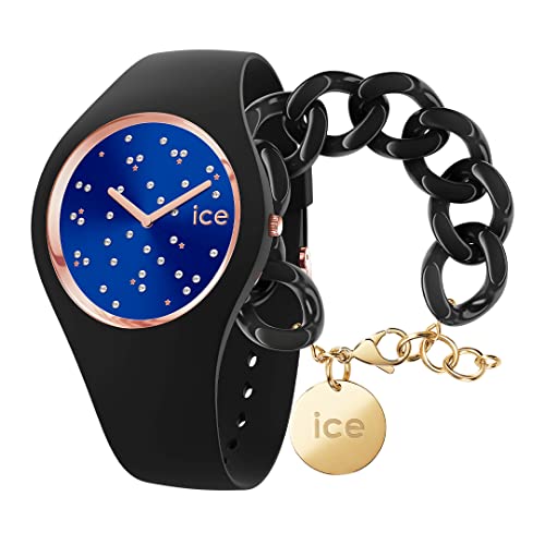 Ice Cosmos - Star Deep Blue - Small (2H) + Jewellery - Chain Bracelet - Black von ICE-WATCH