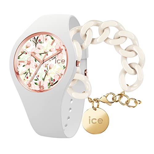 Ice Flower - White sage - Medium - 3H + Jewellery - Chain Bracelet - Almond Skin von ICE-WATCH