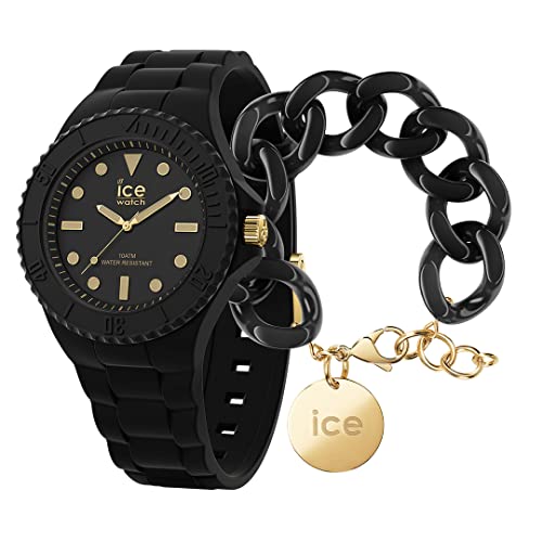 Ice Generation - Black Gold - Medium - 3H + Jewellery - Chain Bracelet - Black von ICE-WATCH