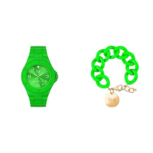 Ice Generation - Flashy Green - Medium - 3H + Jewellery - Chain Bracelet - Flashy Green - Gold von ICE-WATCH