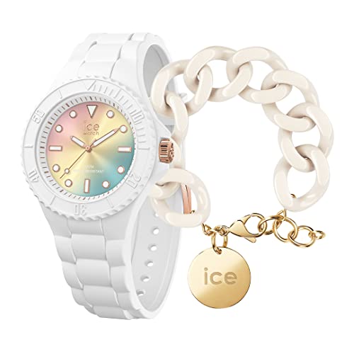 Ice Generation - Sunset Rainbow - Small - 3H + Jewellery - Chain Bracelet - Almond Skin von ICE-WATCH