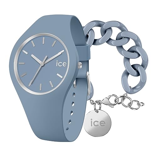 Ice Glam Brushed - Artic Blue - Medium - 3H + Jewellery - Chain Bracelet - Artic Blue - Silver von ICE-WATCH