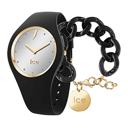 Ice Glam Rock - Metallic - Small - 2H + Jewellery - Chain Bracelet - Black von ICE-WATCH