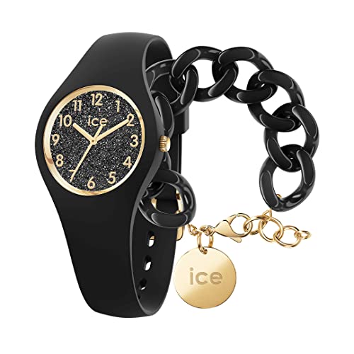 Ice Glitter - Black - Numbers - Extra small - 3H + Jewellery - Chain Bracelet - Black von ICE-WATCH