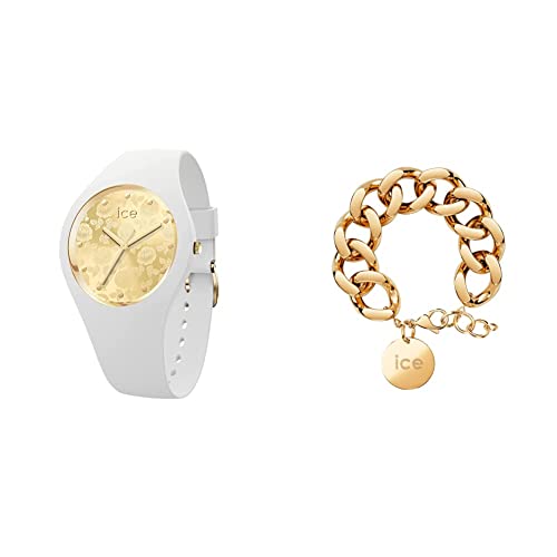 Ice Jewellery - Chain Bracelet - Gold + Ice Flower - White chic - Small - 3H von ICE-WATCH