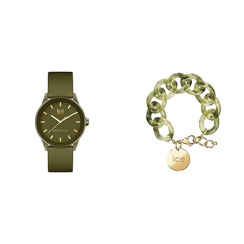 Ice - Jewellery - Chain Bracelet - Opaline Green + Ice solar Power - Khaki - Small - 3H von ICE-WATCH