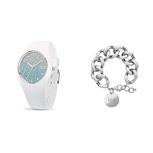 Ice - Jewellery - Chain Bracelet - Silver + Ice lo - White Blue - Small - 3H von ICE-WATCH