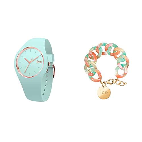 Ice - Jewellery - Chain Bracelet - Turquoise Nude + Ice Glam Pastel - Aqua - Small - 3H von ICE-WATCH