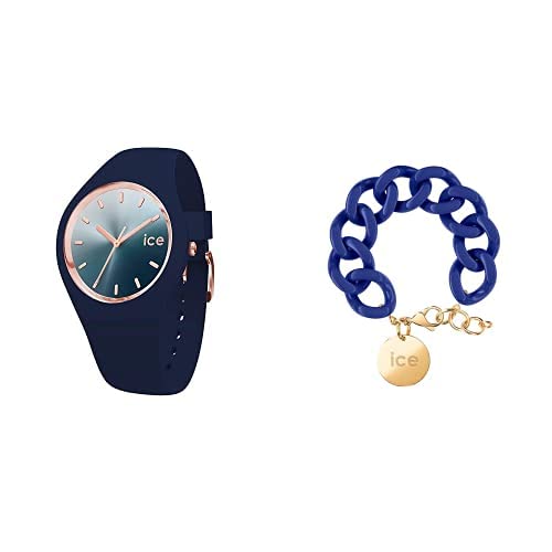 Ice Sunset - Blue - Medium (3H) + Jewellery - Chain Bracelet - Lazuli Blue - Gold von ICE-WATCH