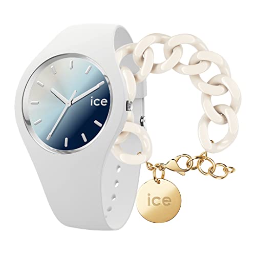 Ice Sunset - Marine Silver - Medium - 3H + Jewellery - Chain Bracelet - Almond Skin von ICE-WATCH