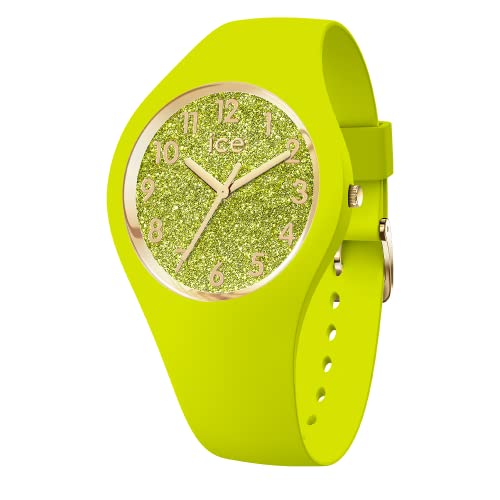 Ice-Watch - ICE glitter Neon lime - Gelbe Damenuhr mit Silikonarmband - 021225 (Small) von ICE-WATCH