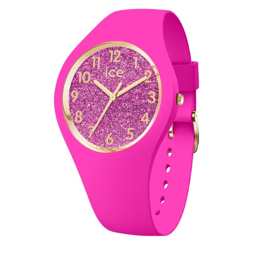 Ice-Watch - ICE glitter Neon pink - Rosa Damenuhr mit Silikonarmband - 021224 (Small) von ICE-WATCH
