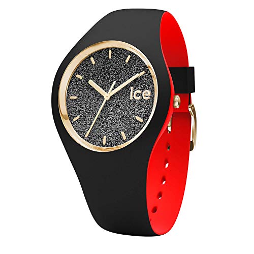 Ice-Watch - ICE loulou Black Glitter - Schwarze Damenuhr mit Silikonarmband - 007227 (Small) von ICE-WATCH