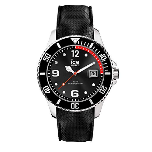 Ice-Watch - ICE steel Black - Schwarze Herrenuhr mit Silikonarmband - 015773 (Large) von ICE-WATCH