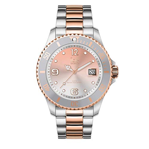 Ice-Watch - ICE steel Silver sunset rose-gold - Silbergraue Damenuhr mit Metallarmband - 016769 (Medium) von ICE-WATCH