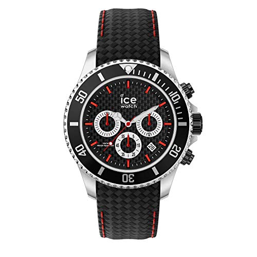 Ice-Watch - ICE steel Black racing Chrono - Schwarze Herrenuhr mit Lederarmband - Chrono - 017669 (Large) von ICE-WATCH