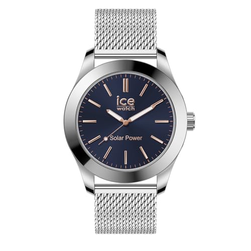 ICE-WATCH - Ice Steel Silver Dark Blue - Silbergraue Herrenuhr mit Metallarmband - 023794 (Medium) von ICE-WATCH