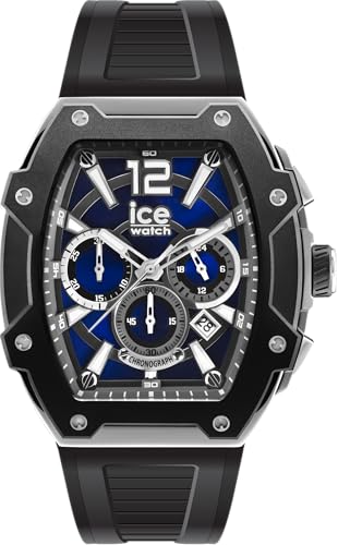 ICE-WATCH - Ice boliday Black Blue Silver Steel - Schwarze Herrenuhr mit Silikonarmband - 024364 (Large) von ICE-WATCH