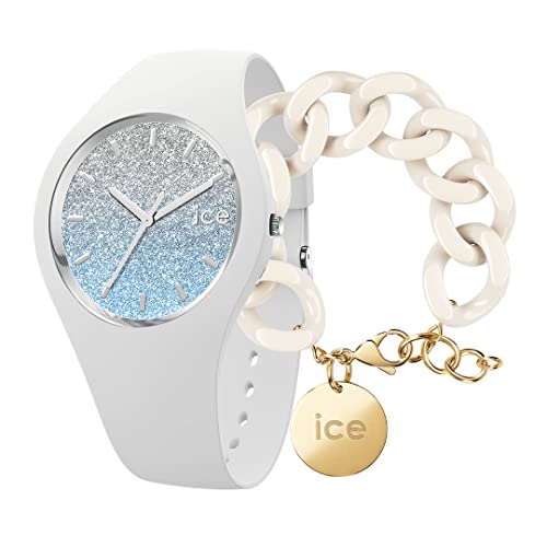Ice lo - White Blue - Small - 3H + Jewellery - Chain Bracelet - Almond Skin von ICE-WATCH