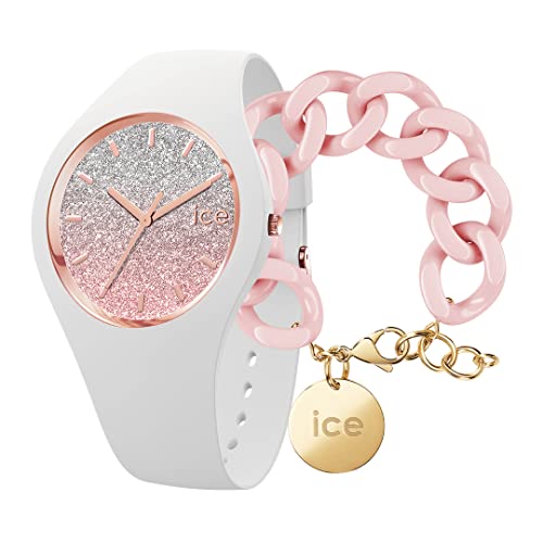 Ice lo - White pink - Small - 3H + Jewellery - Chain Bracelet - Pink Lady von ICE-WATCH