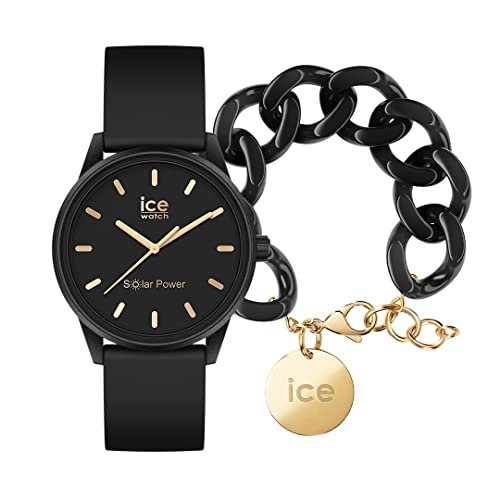 Ice solar Power - Black Gold - Small - 3H + Jewellery - Chain Bracelet - Black von ICE-WATCH