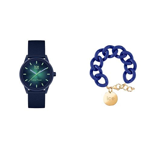 Ice solar Power - Borealis - Small - 3H + Jewellery - Chain Bracelet - Lazuli Blue - Gold von ICE-WATCH