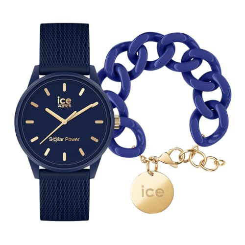 Ice solar Power - Navy Gold - Small - 3H + Jewellery - Chain Bracelet - Lazuli Blue - Gold von ICE-WATCH