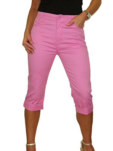 ICE Frauen Jeans Capri mit Stretch Geschnitten Rosa 36-46 (44) von ICE