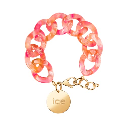 ICE Jewellery - Chain Bracelet - Pink yellow - Kettenarmband mit XL-Maschen für Frauen, geschlossen mit einer goldenen Medaille (020999) von ICE-WATCH
