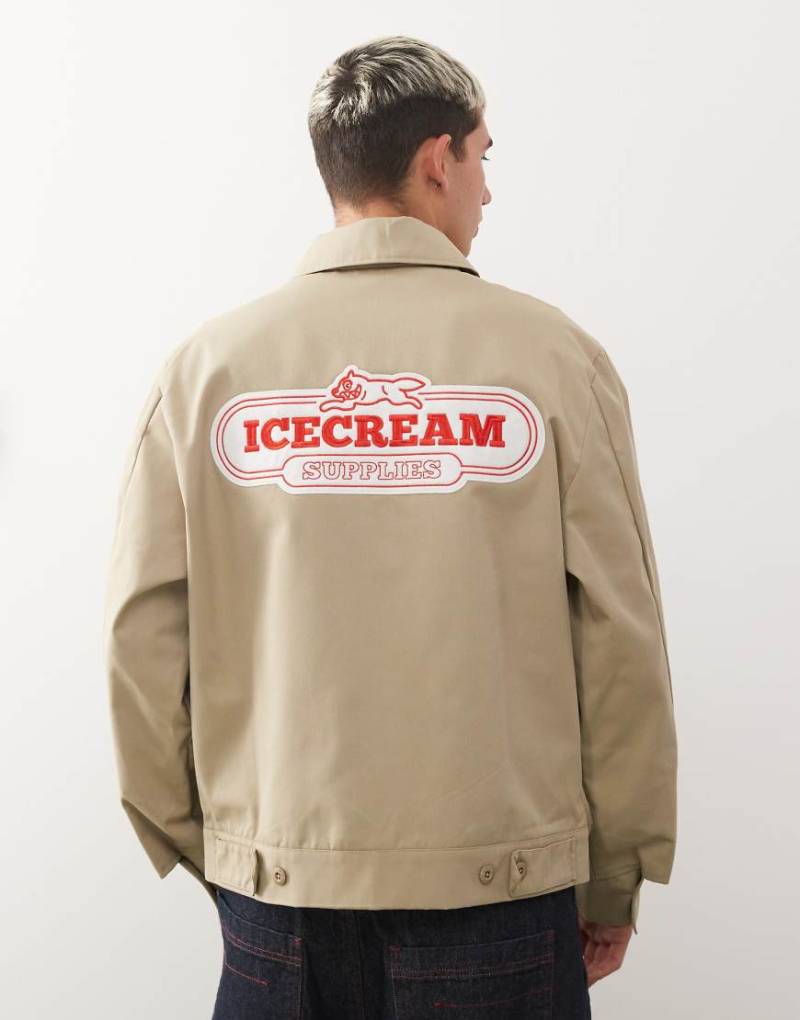 ICECREAM - Arbeiterjacke ein Beige mit „Supplies"-Textprint-Neutral von ICECREAM