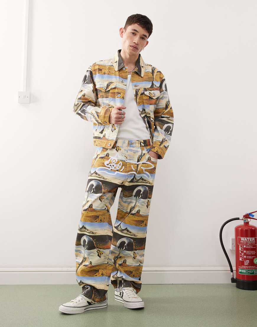 ICECREAM - Dreamscape - Jeans mit geradem Schnitt und buntem Traumlandschafts-Muster, Kombiteil von ICECREAM