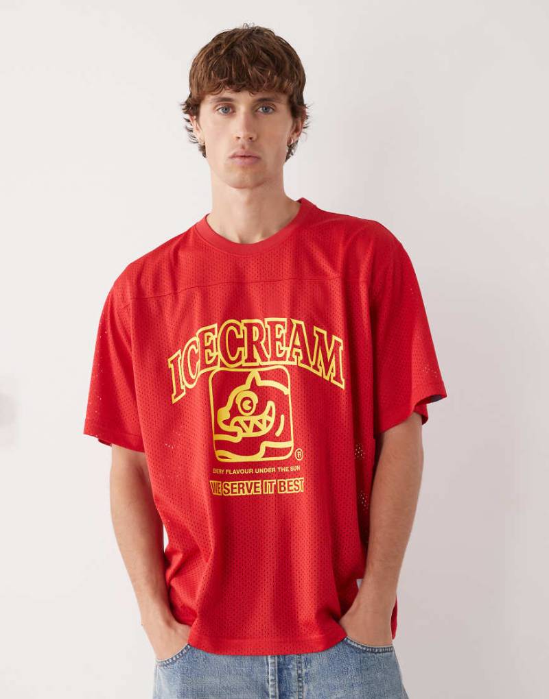 ICECREAM - Football-Mannschaftstrikot-T-Shirt in Rot von ICECREAM